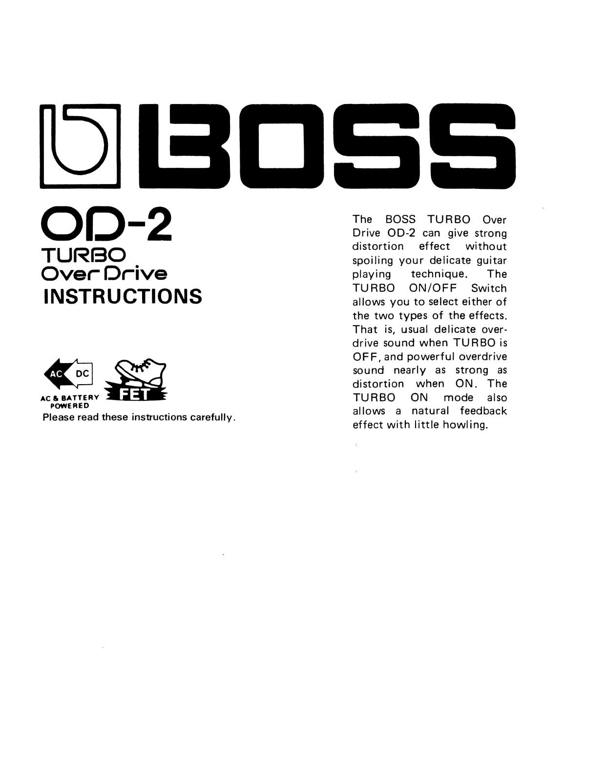 Roland Corporation OD-2 Owner's Manual