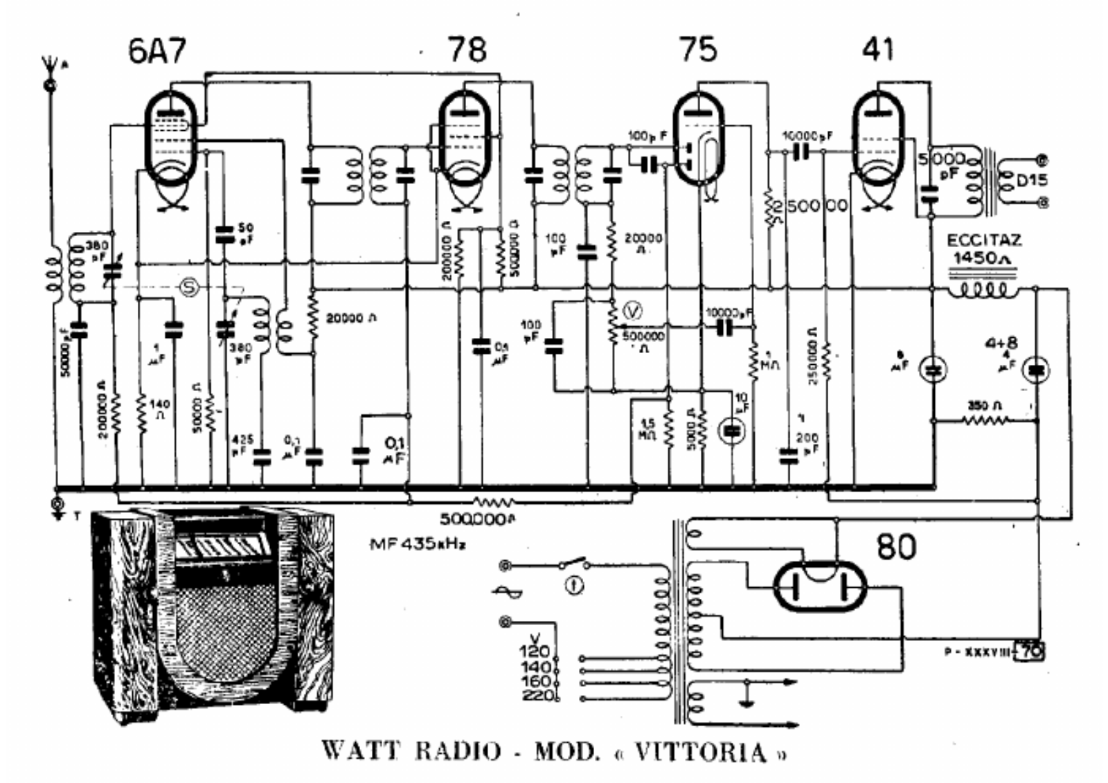 Watt Radio vittoria schematic