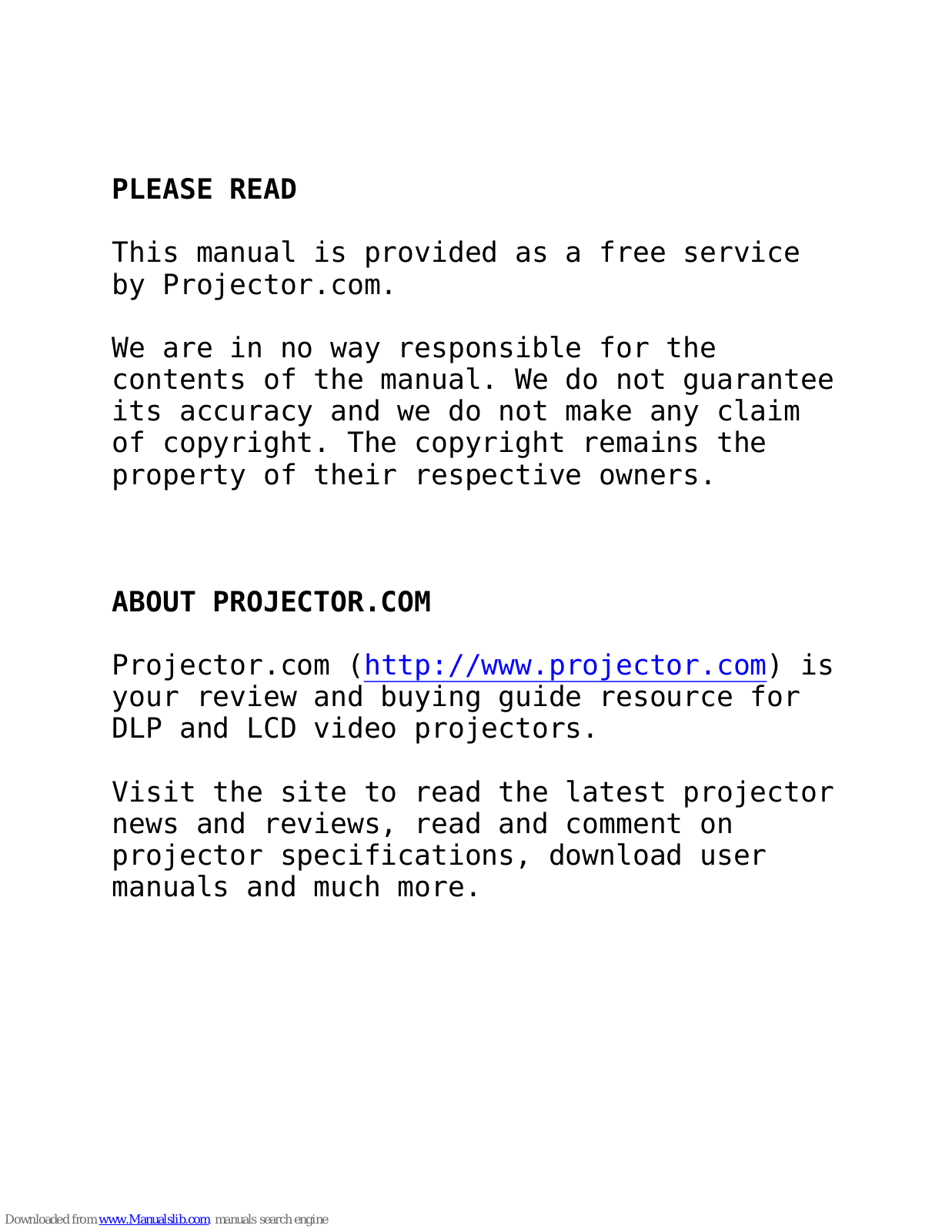 Proxima DP2000s, DP200x, DP2000x User Manual