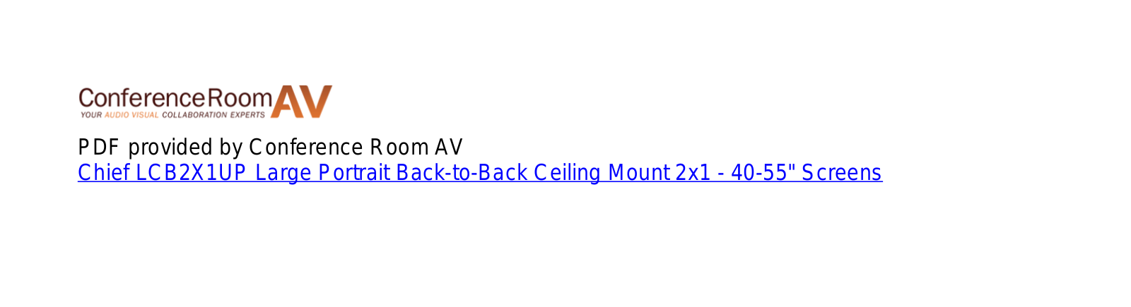 CHIEF LCB2X1U, LCB2X1UP Installation Instructions Manual