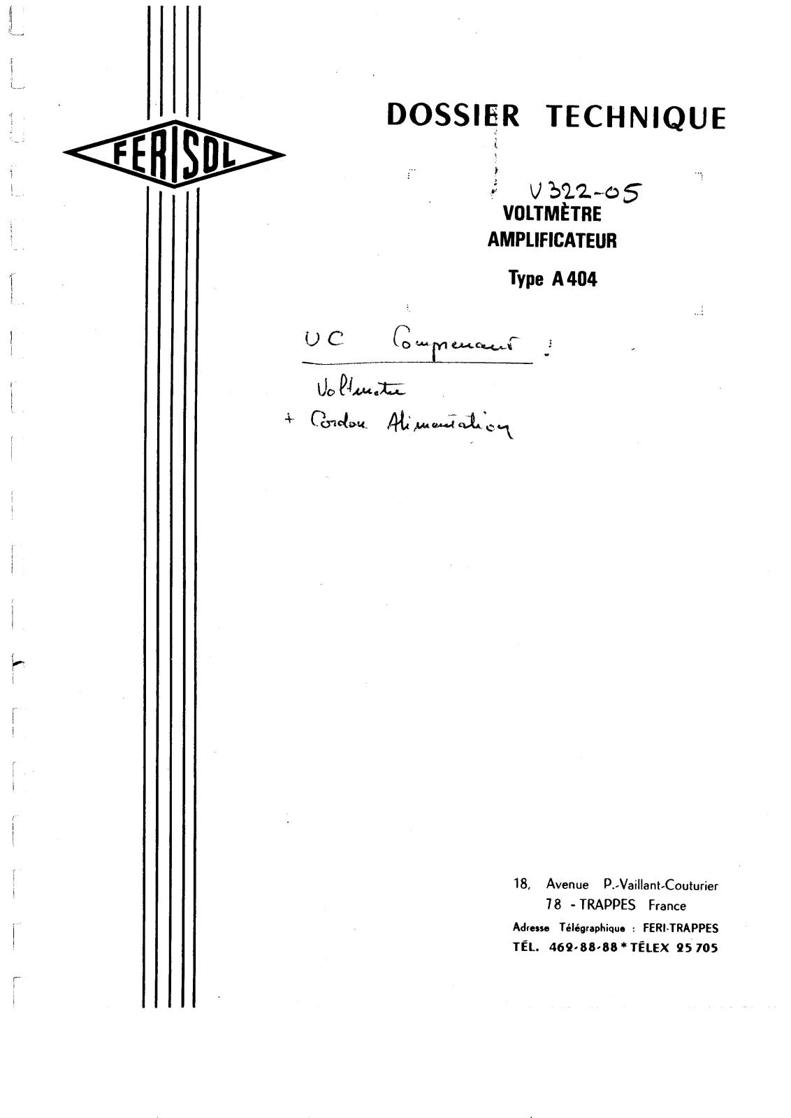 Ferisol A 404 Service manual - ManualMachine.com