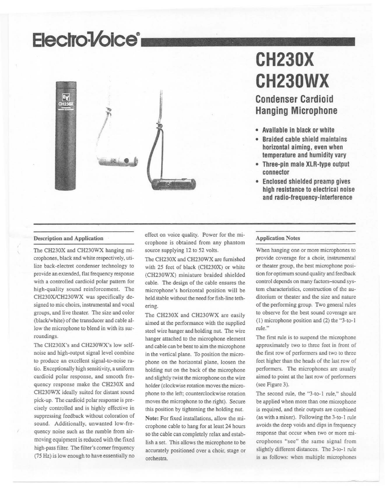 Electro-Voice CH230WX, CH230X User Manual