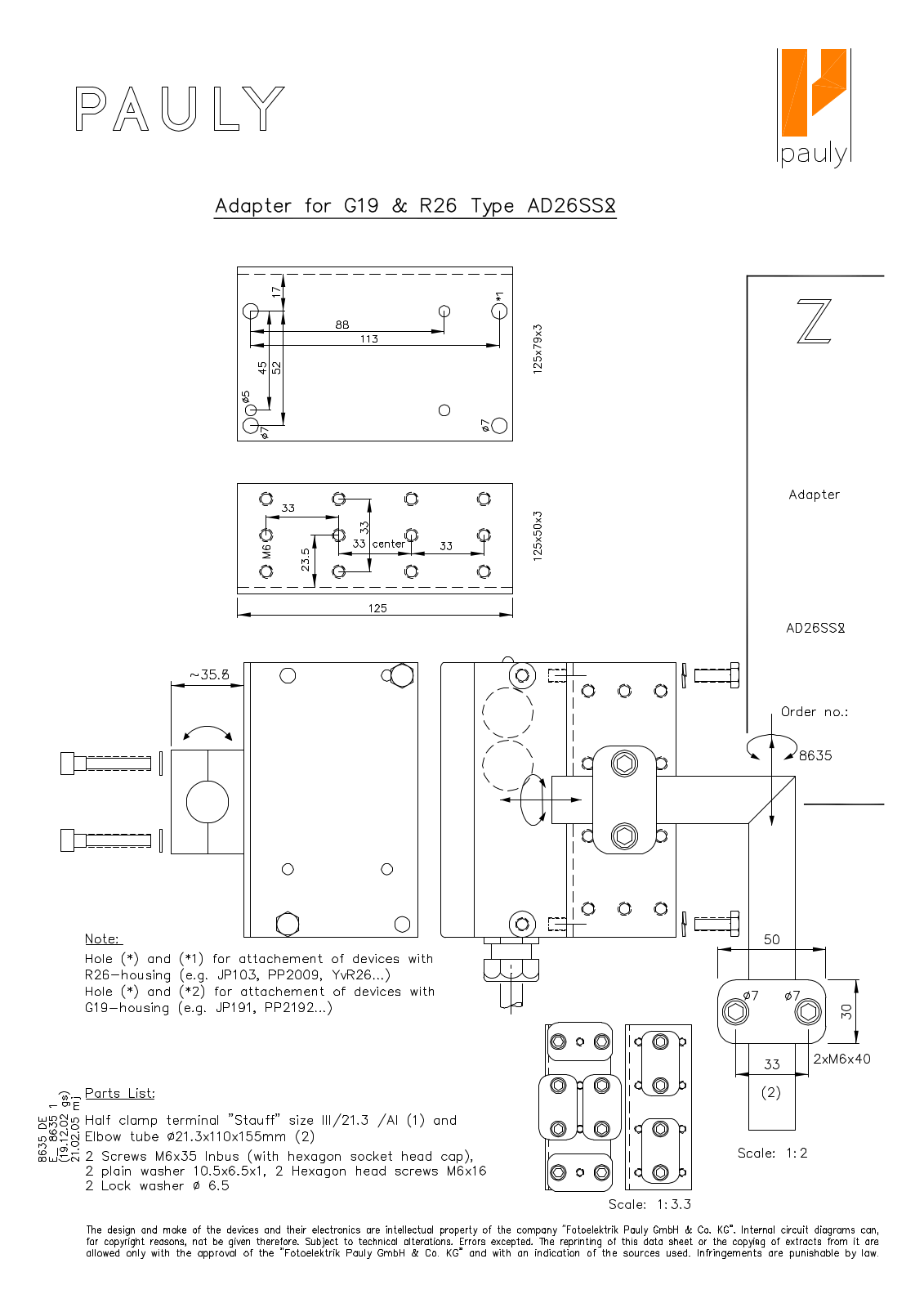 Pauly AD 26SS8 technology data