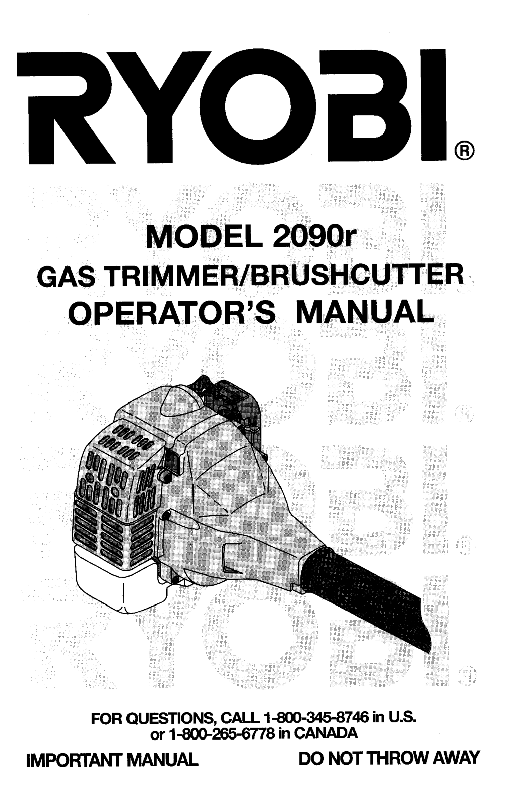 ryobi 2090R owners Manual