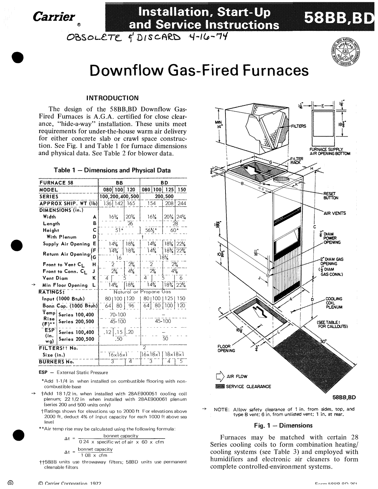 Carrier 58BD User Manual