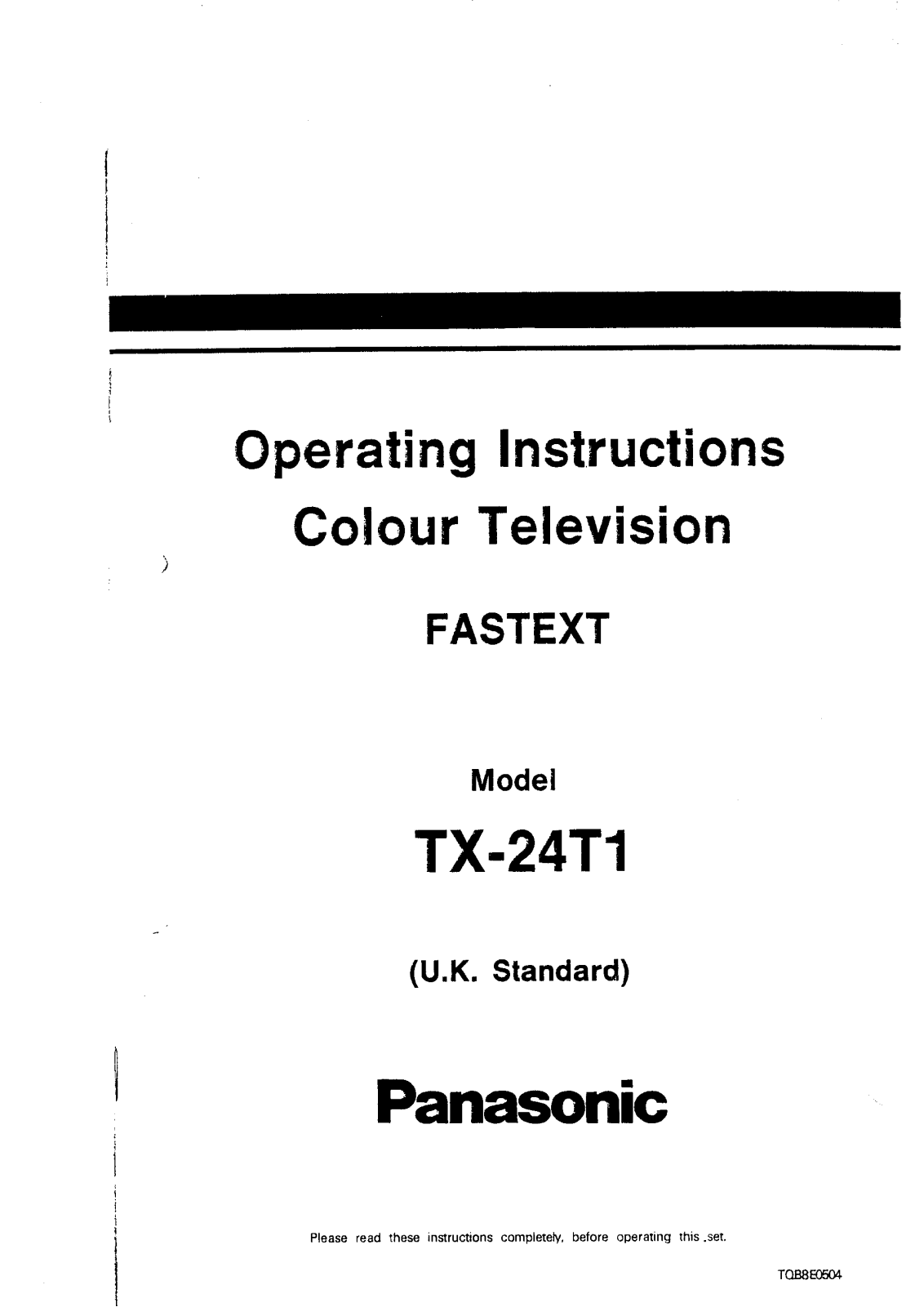 Panasonic TX-24T1 User Manual