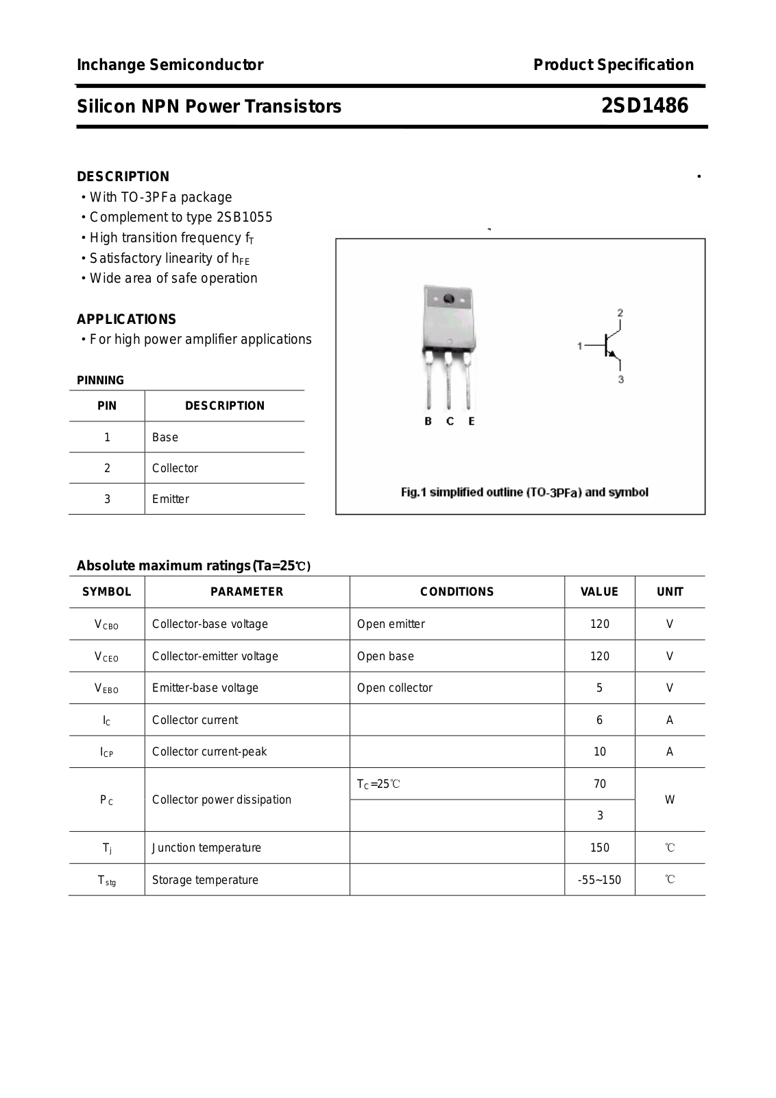 Datasheet 2sd1486 Datasheet - ManualMachine.com