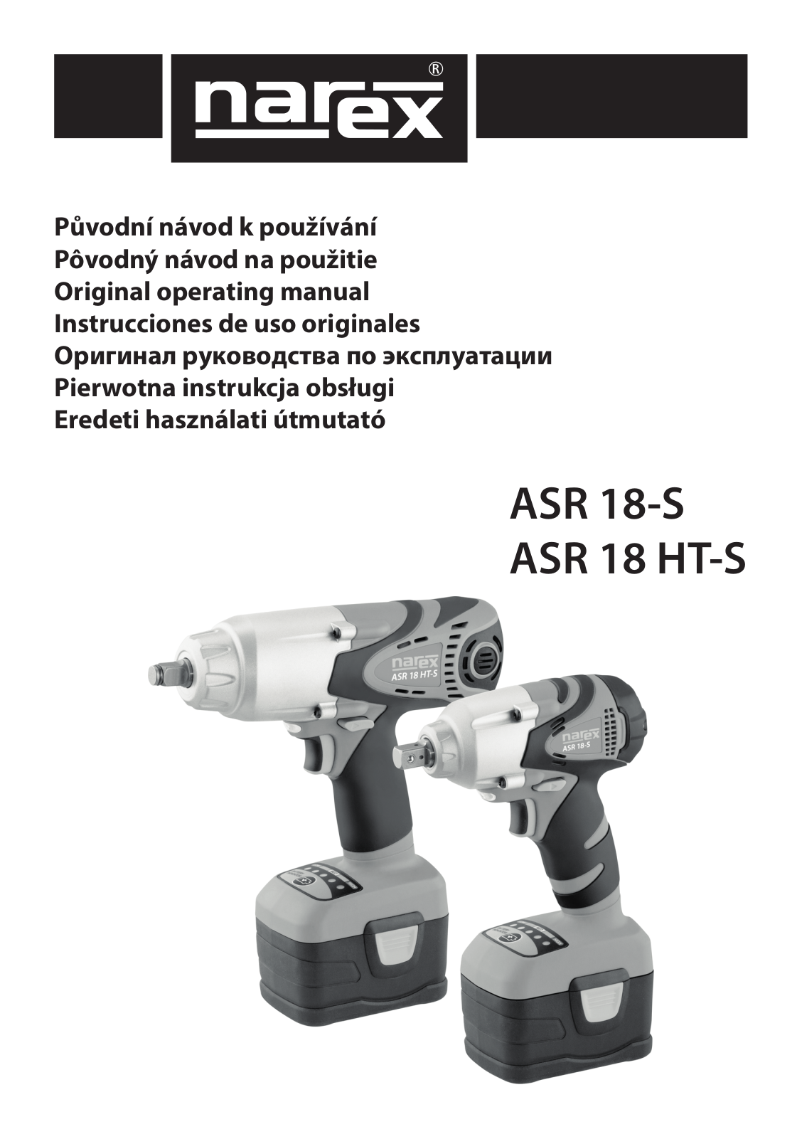 Narex ASR 18 HT-S Basic, ASR 18-S Basic User Manual