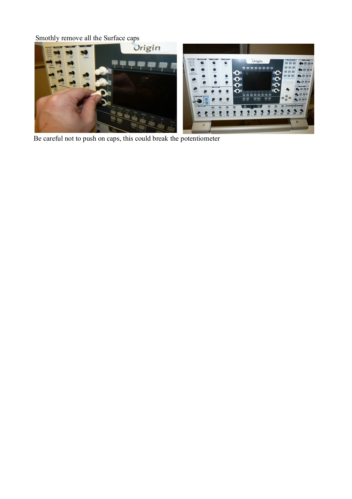 arturia Arturia Origin Remove the Screen - ManualMachine.com