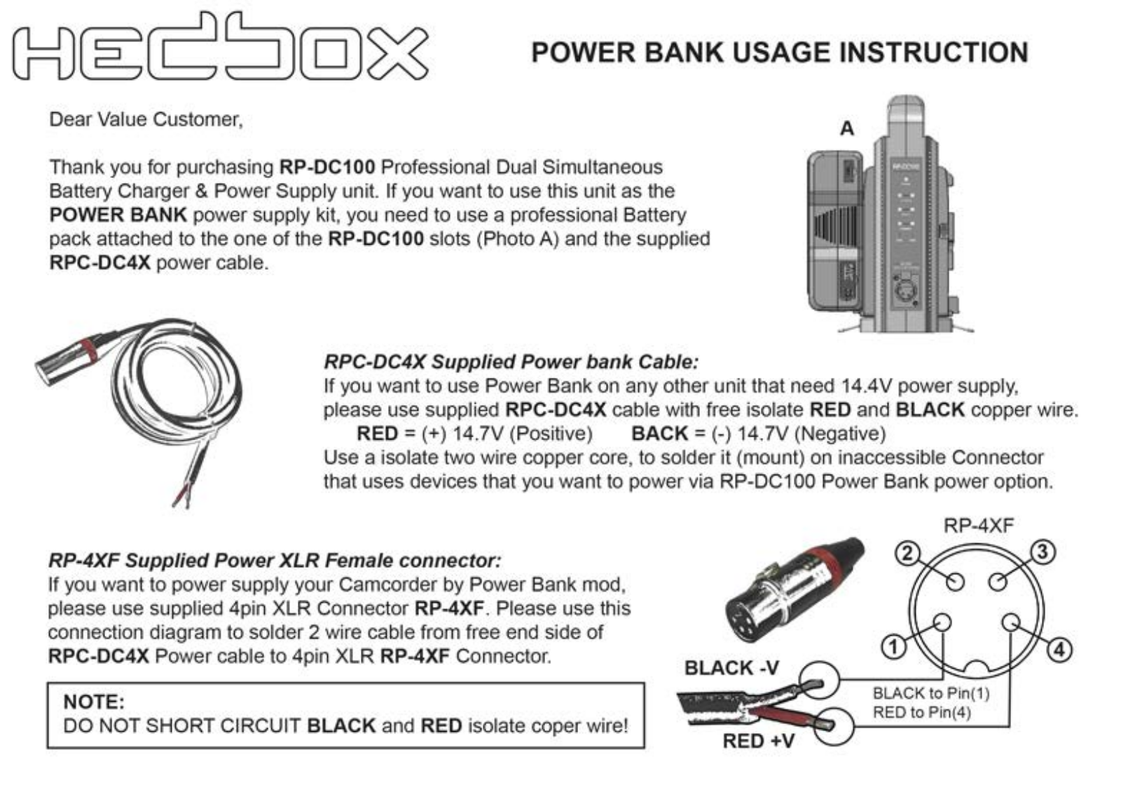Hedbox RPC-DC4X Usage Instruction - ManualMachine.com
