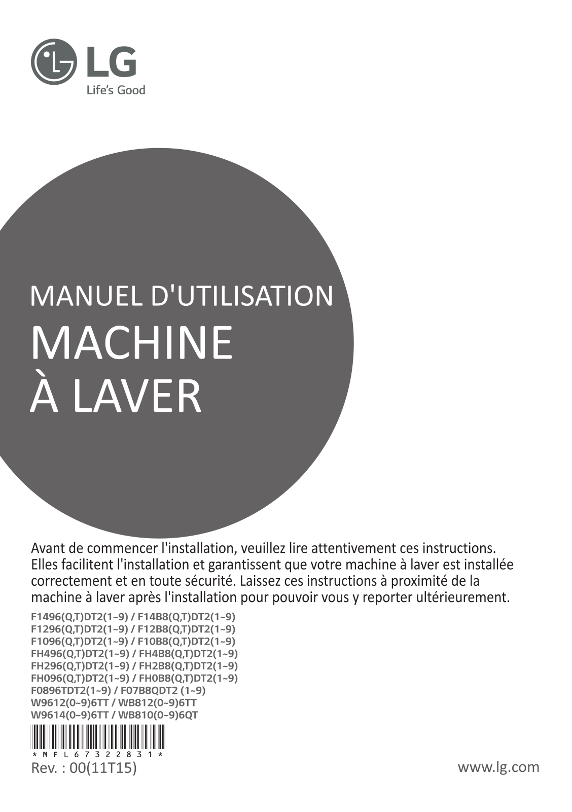 LG FH496TDT24 Owner’s Manual