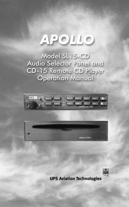 Garmin APOLLO SL15-CD OPERATION MANUAL