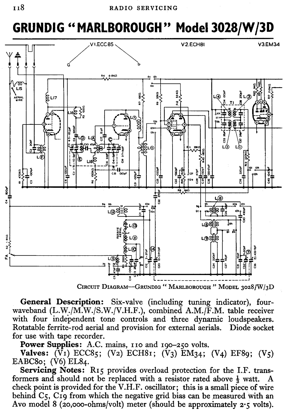 Grundig 3028-Marlborough Schematic