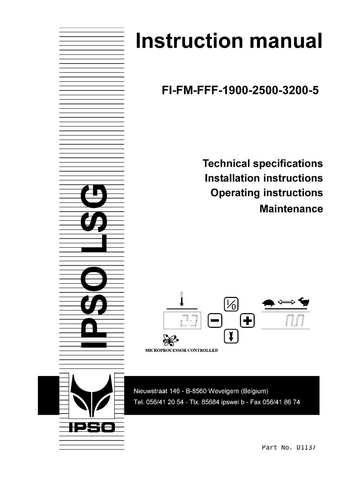 Cissell FI3200/500 User Manual