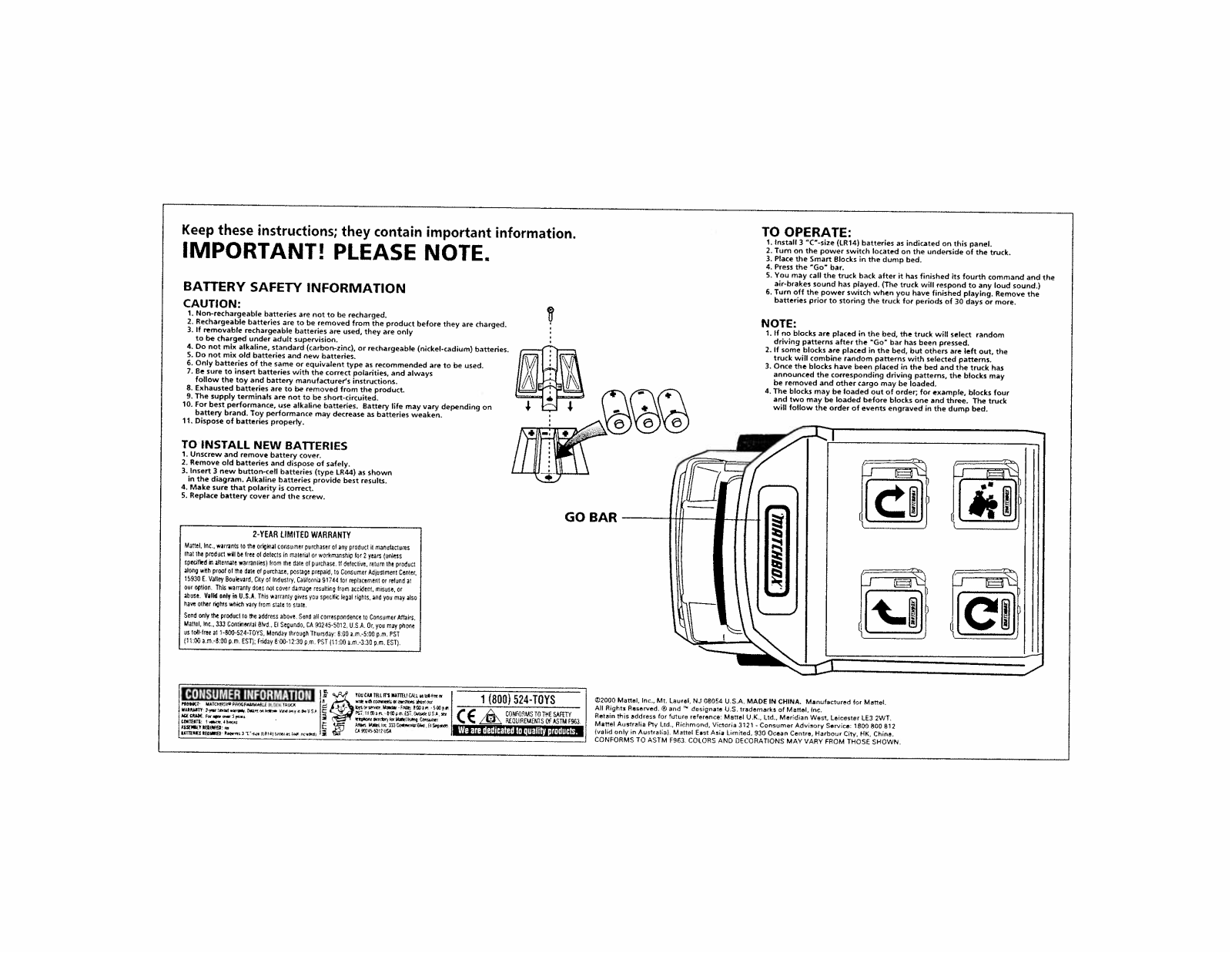 Fisher-Price 96522 Instruction Sheet