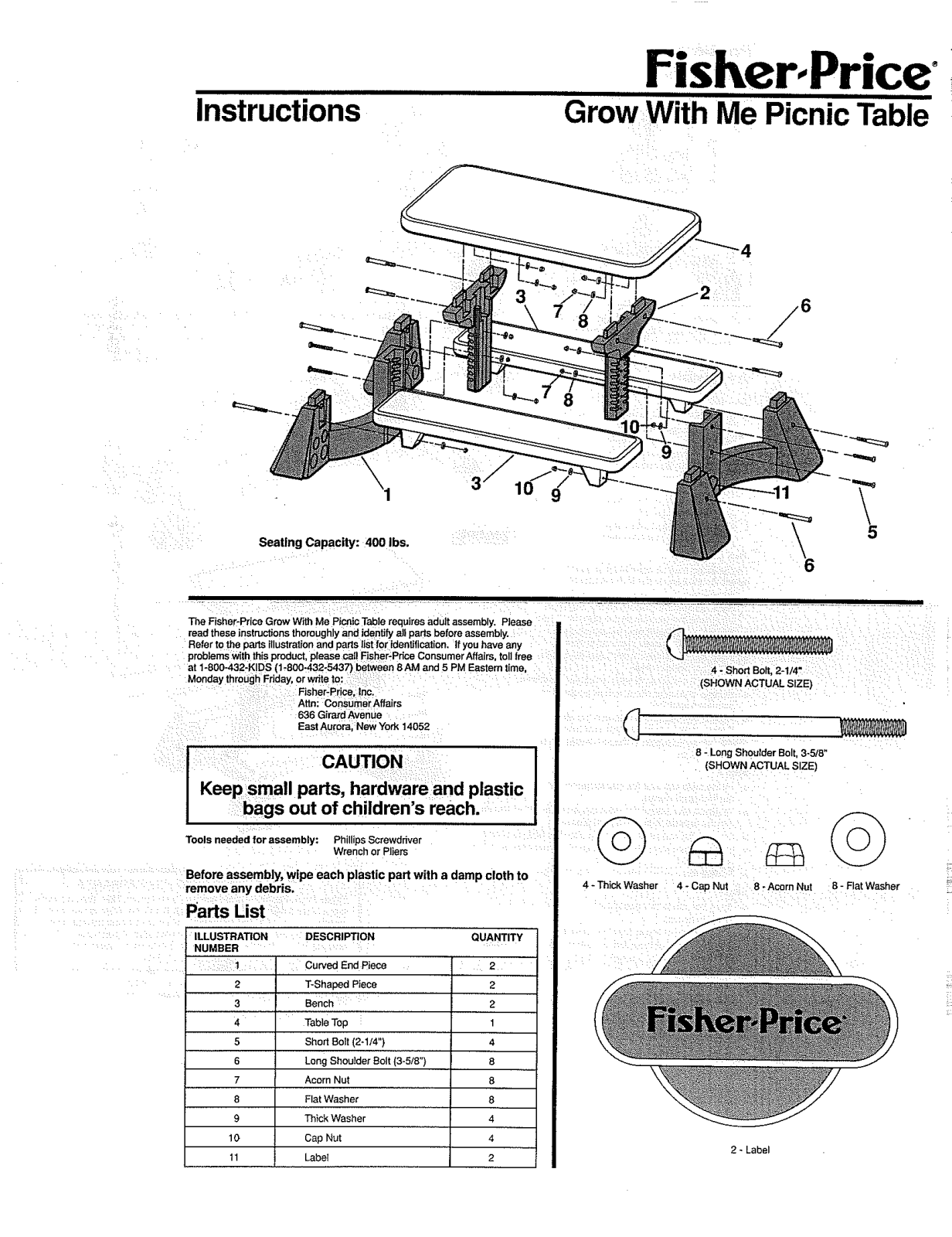 Fisher-Price 72097 Instruction Sheet