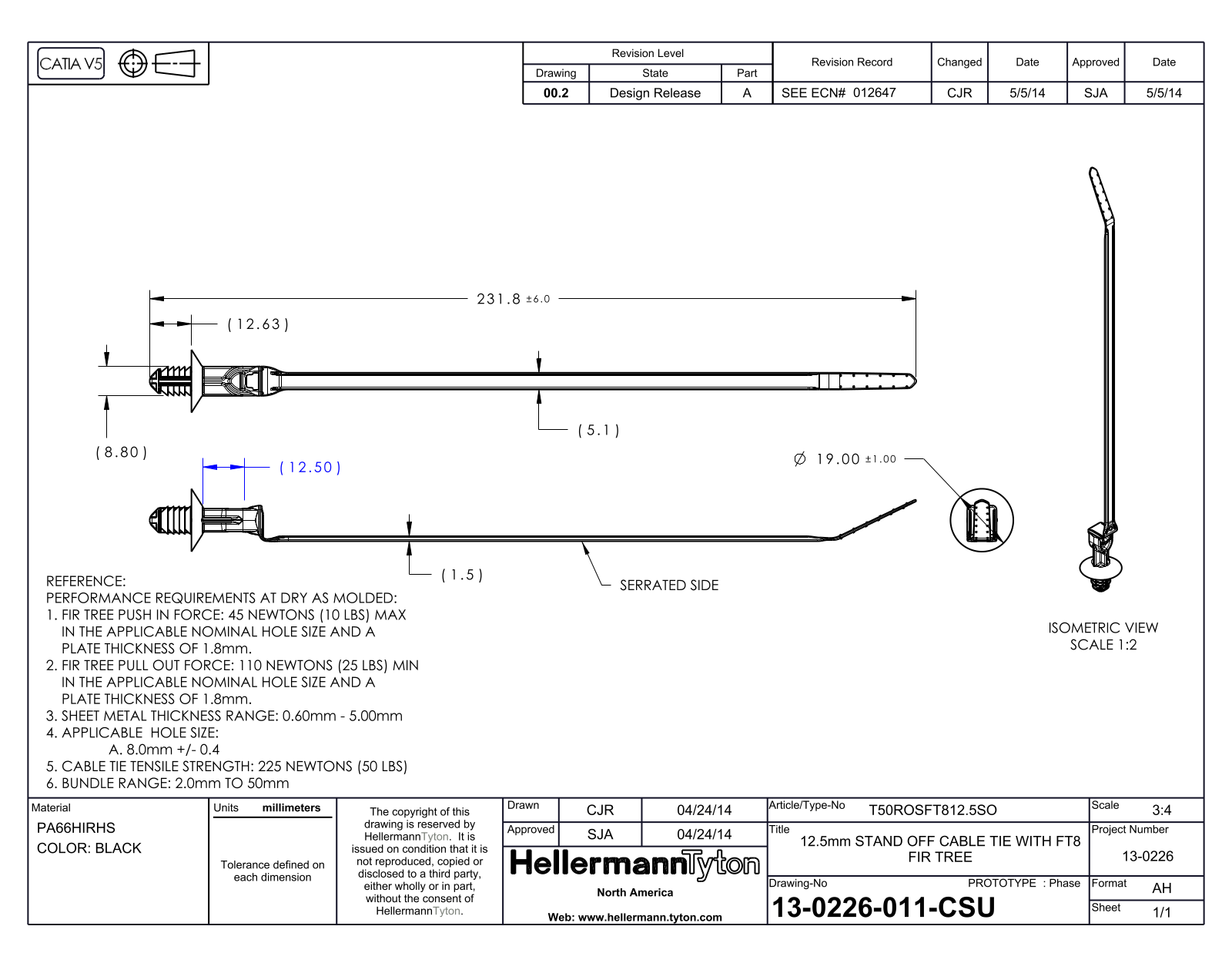 HellermannTyton T5OROSFT812.5S0 Reference Drawing - ManualMachine.com