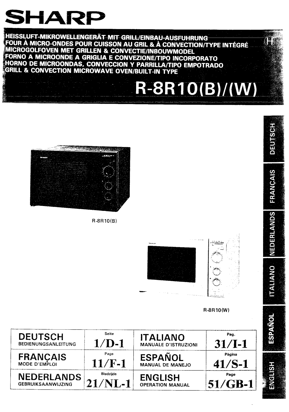 Sharp R-10 User Manual