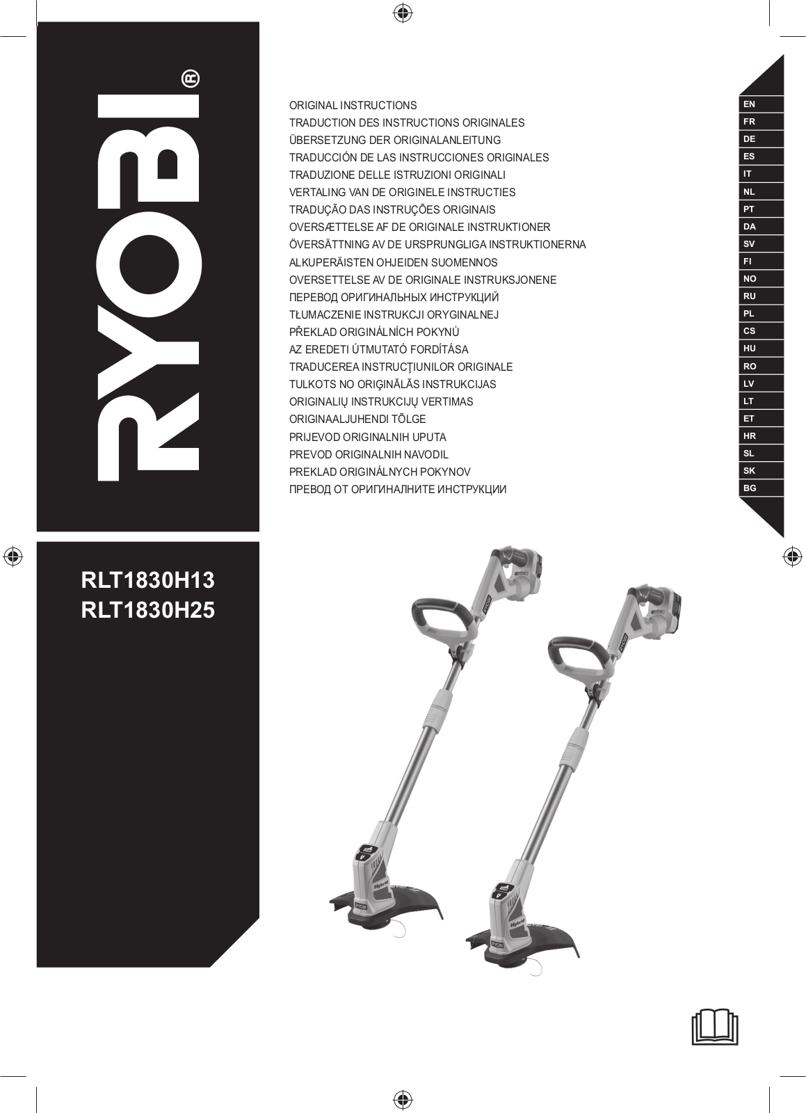 Ryobi RLT1830H13 Instruction manual