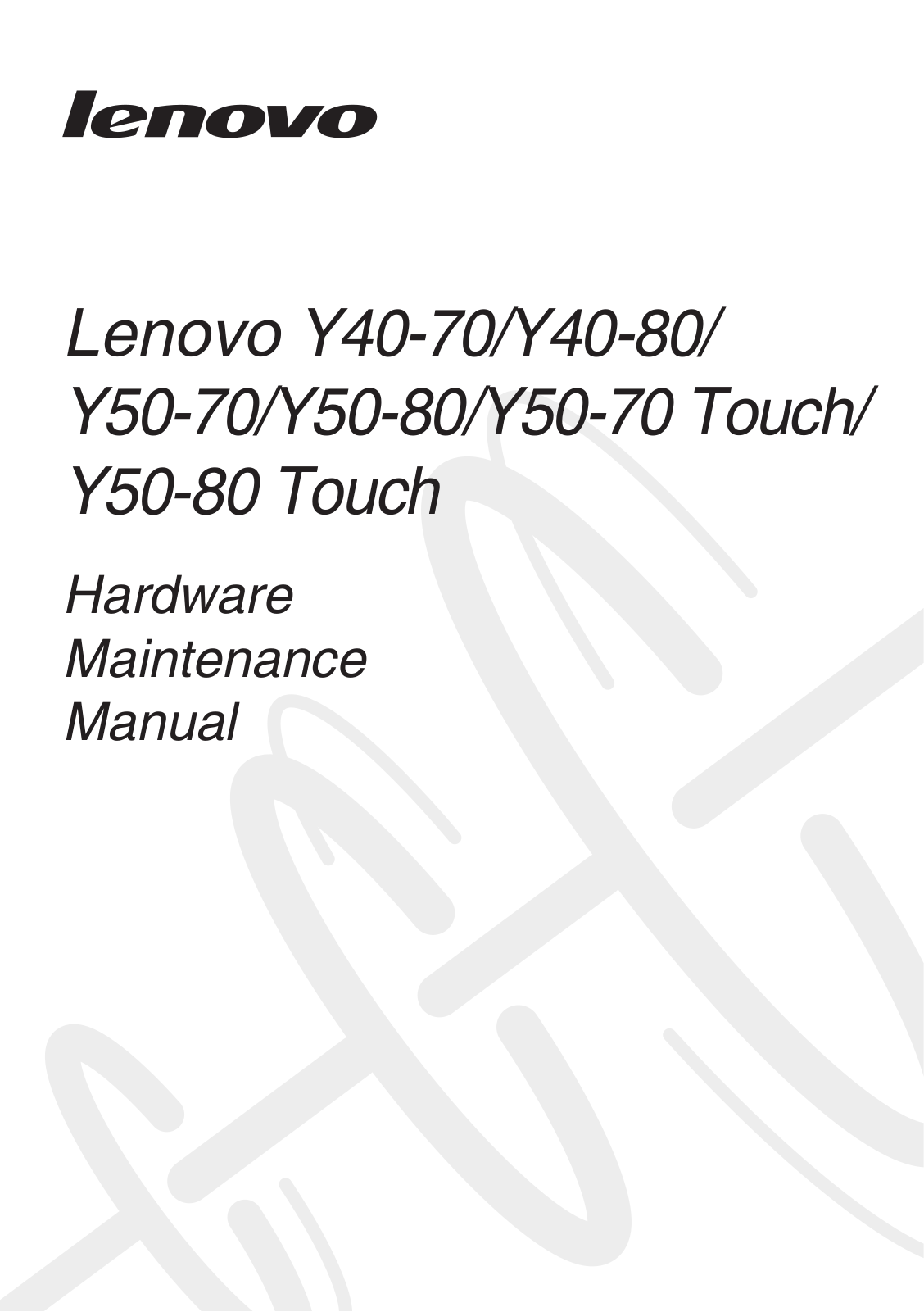 Lenovo Y50-80 Touch, Y50-80, Y40-70, Y40-80 User Manual