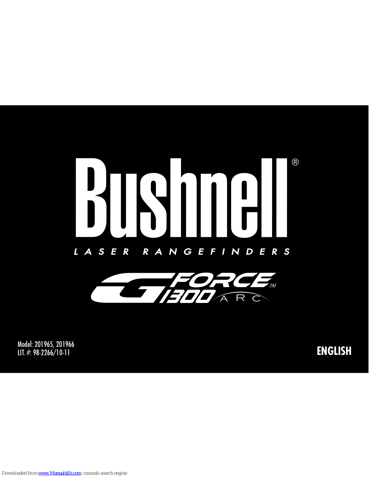 Bushnell Gforce 1300 ARC 201965, Gforce 1300 ARC 201966 User Manual