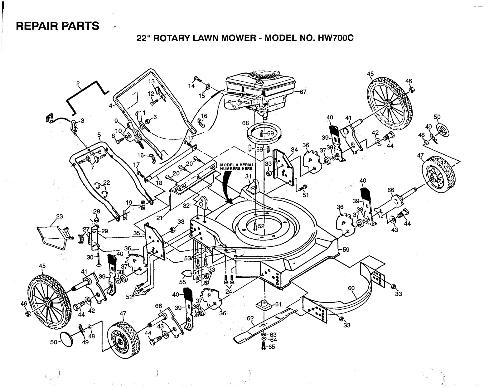 Ayp HW700C PARTS LIST