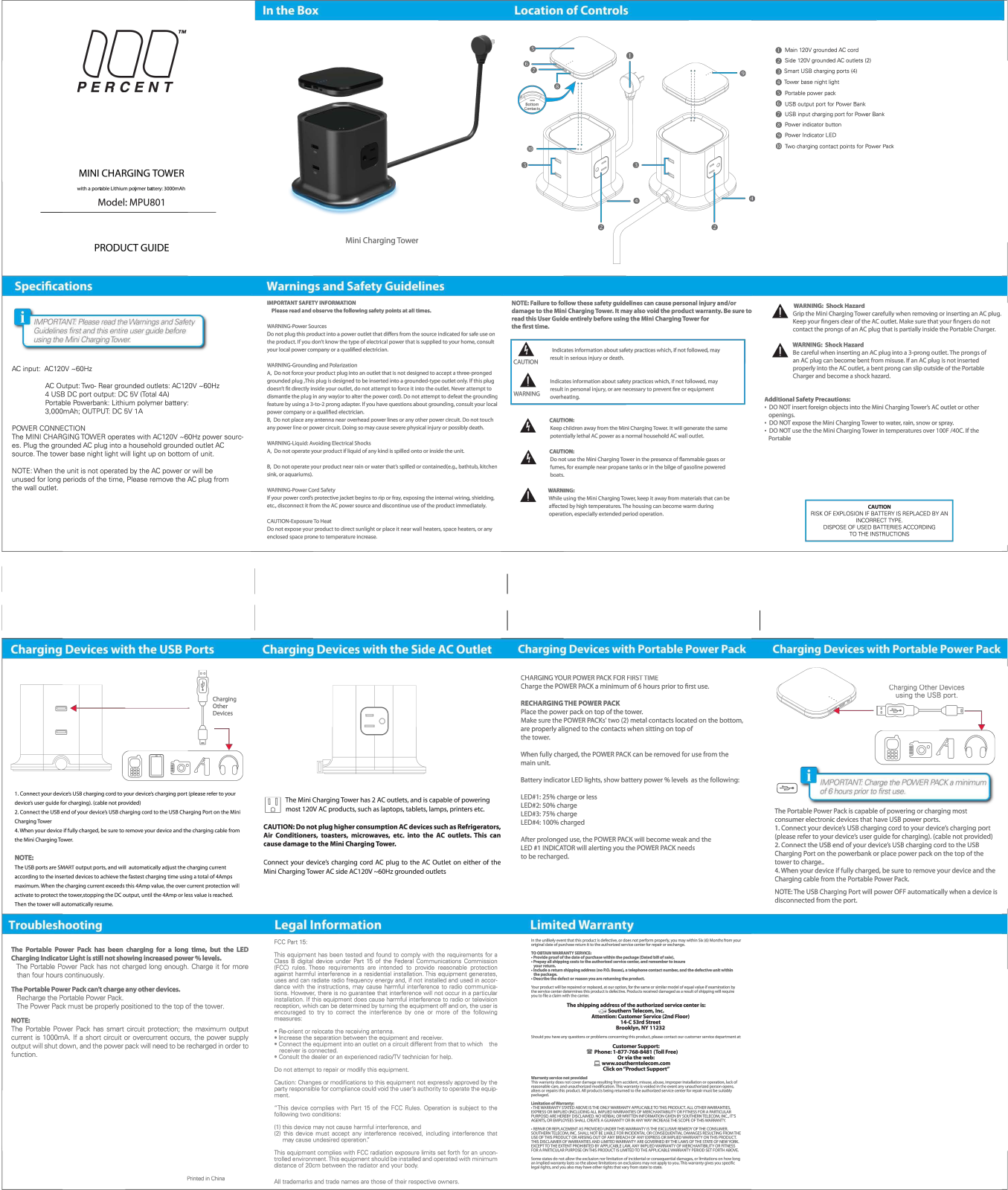 100 Percent MPU801 User Manual