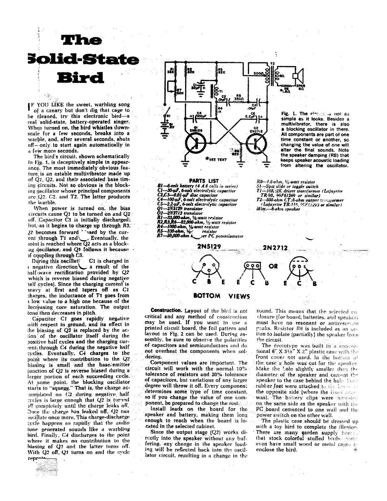 PAiA Electronics The Solid-State Bird User's Manual