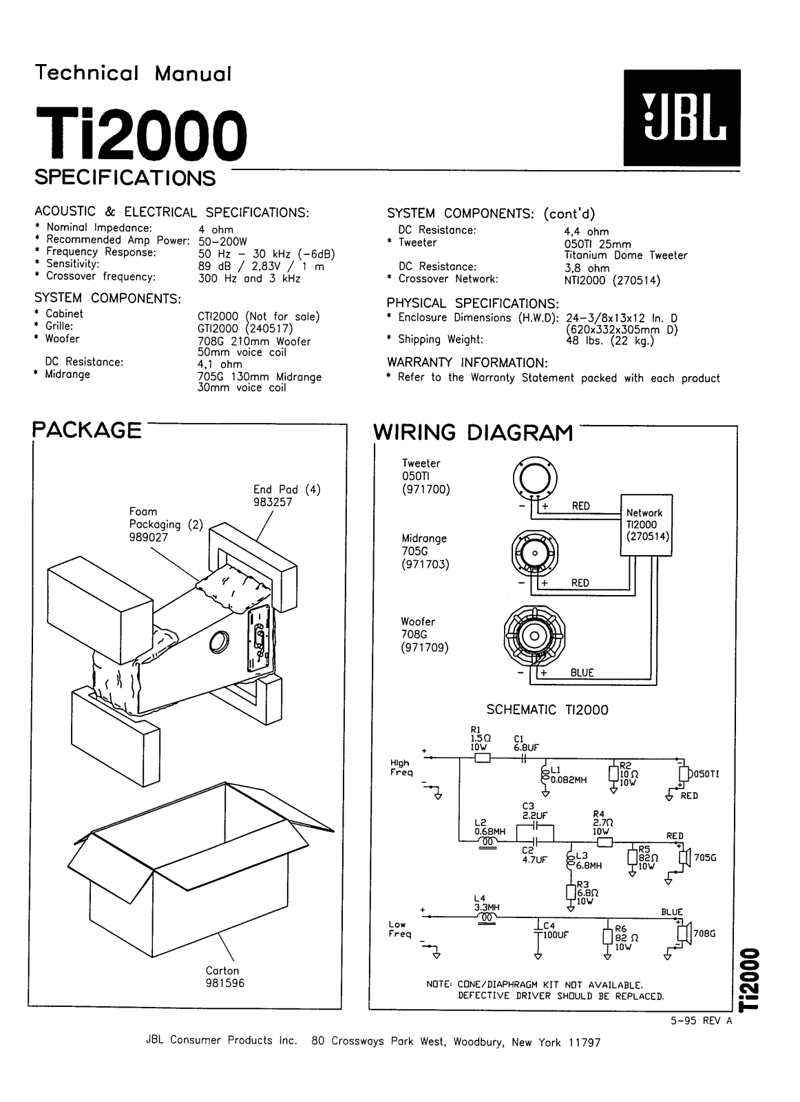 Jbl TI-2000 Service Manual