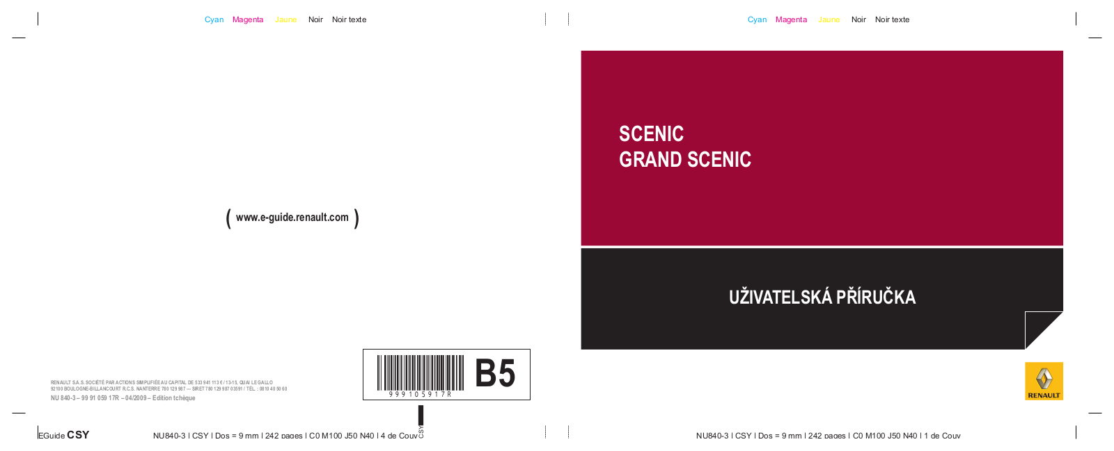 Renault Grand Scénic 2009, Scénic 2009 User Manual