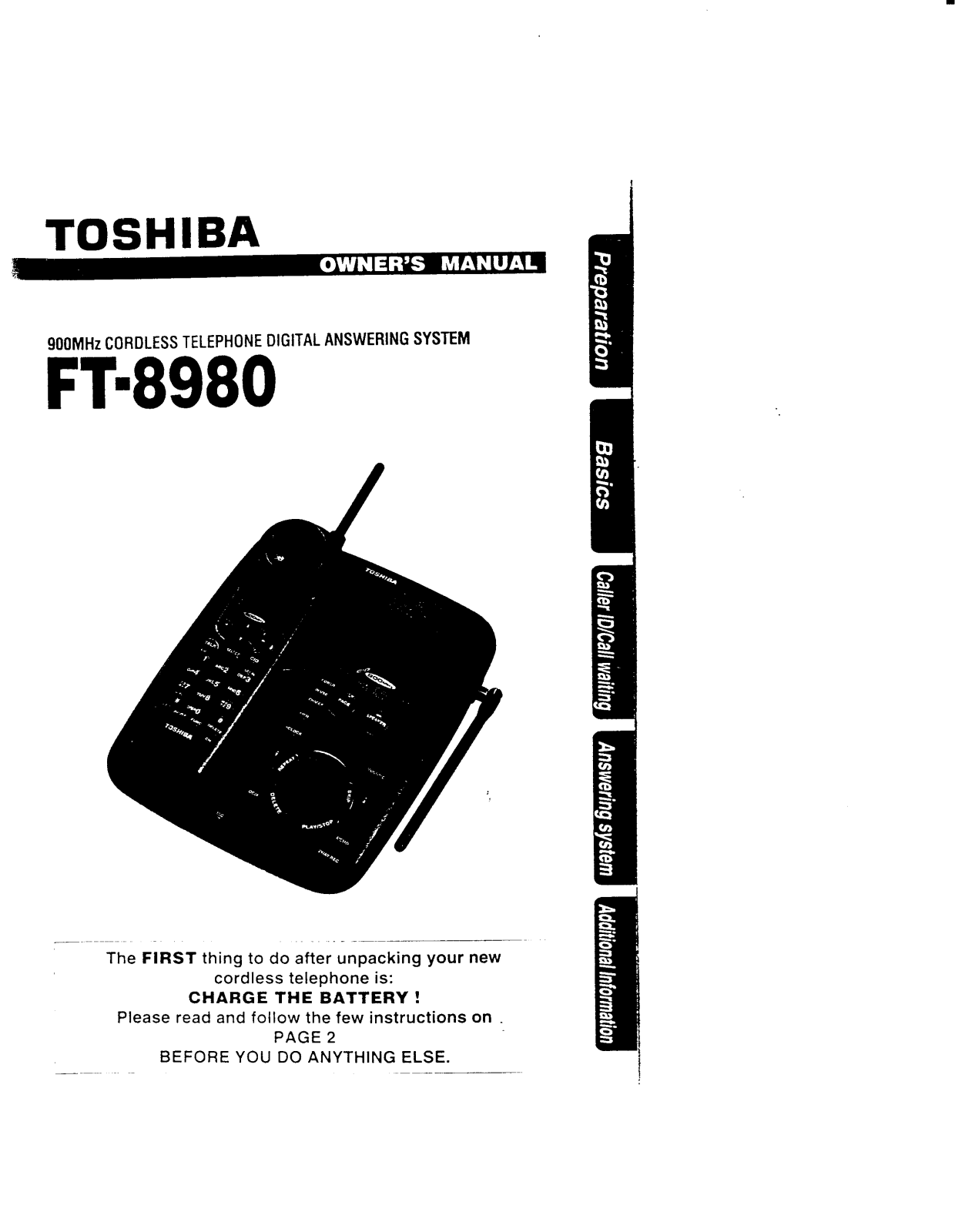 TOSHIBA FT-8980 User guide