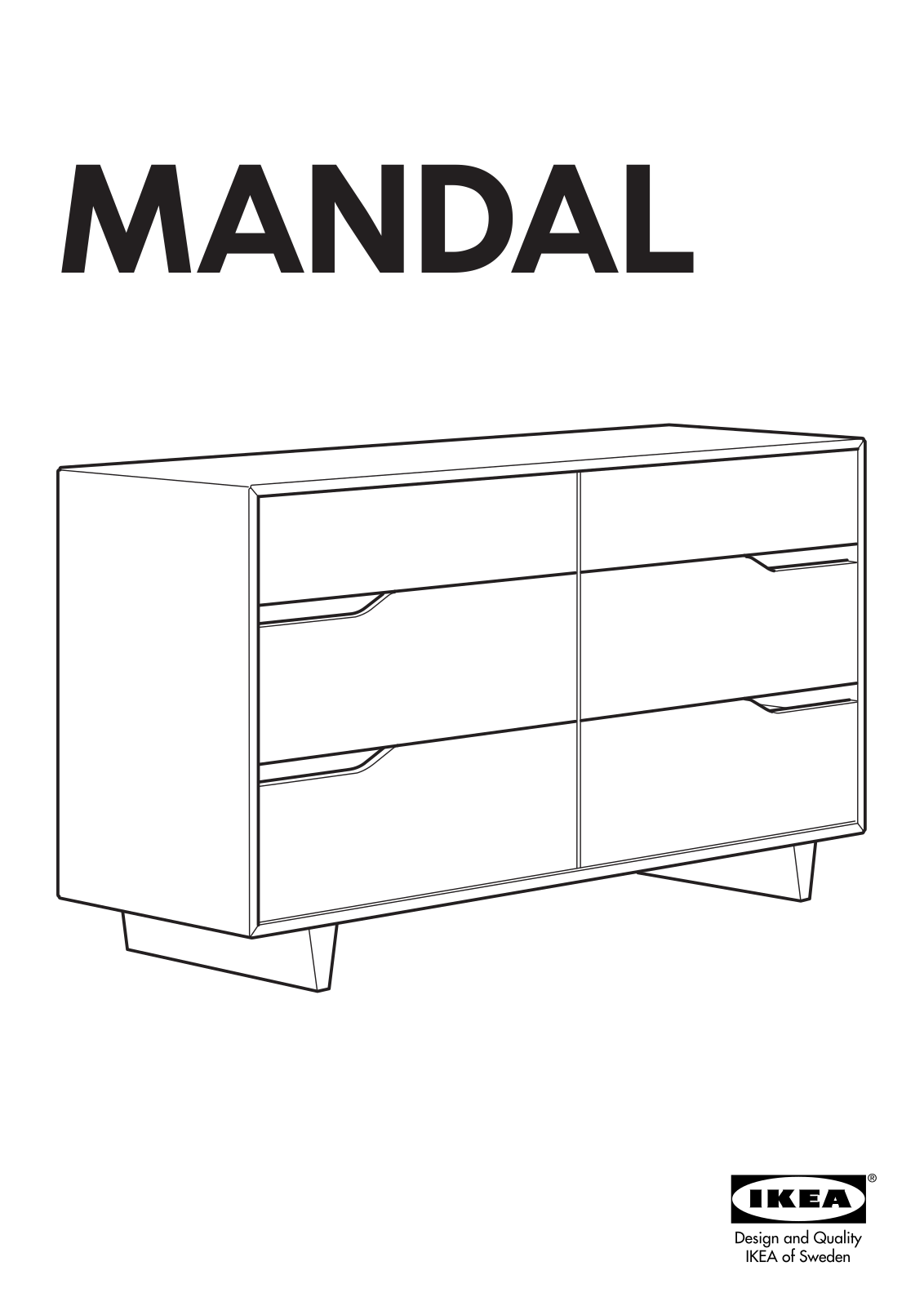 IKEA MANDAL CHEST W- 6DRAWERS 55X31 Assembly Instruction