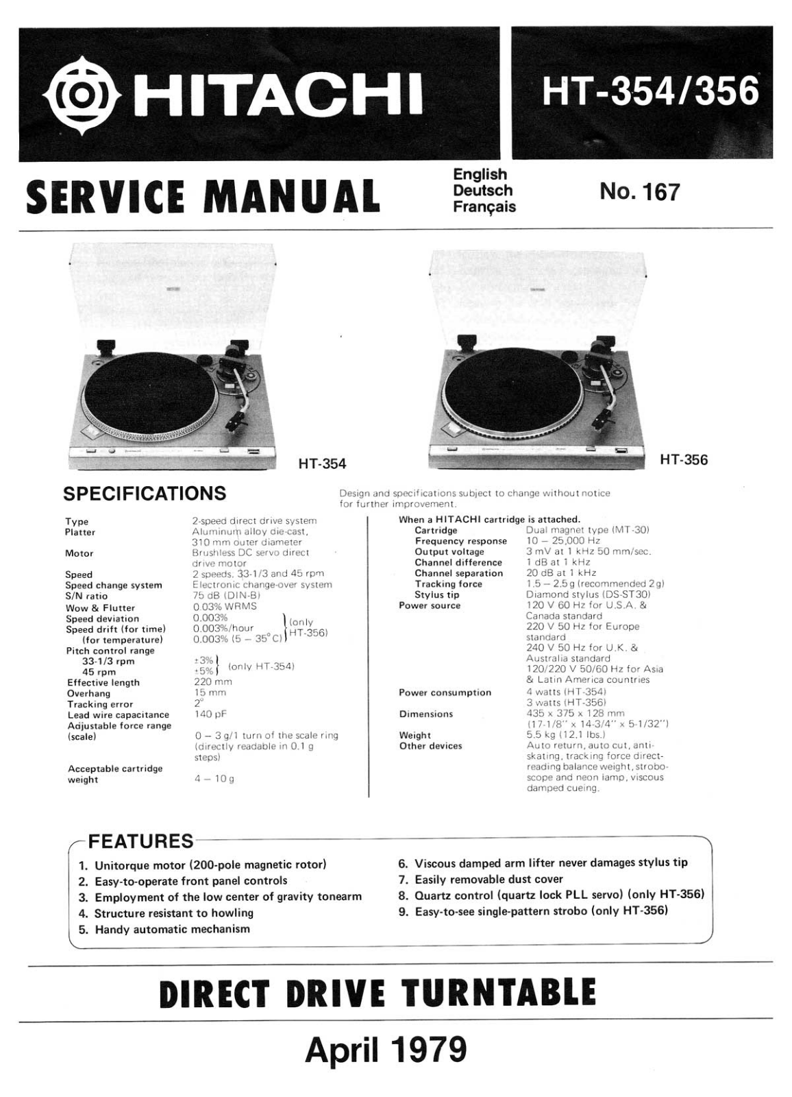 Hitachi HT-354, HT-356 Service Manual