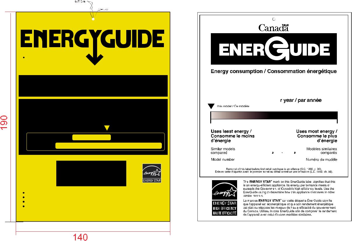 Danby DPF073C1BDB Energy Guide