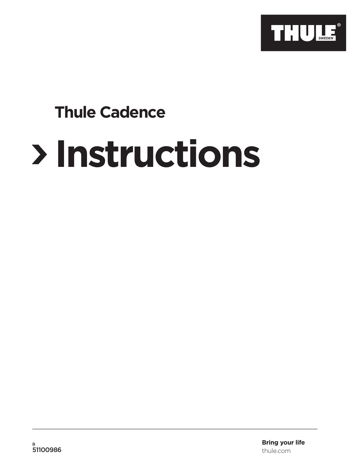 Thule Cadence User Manual