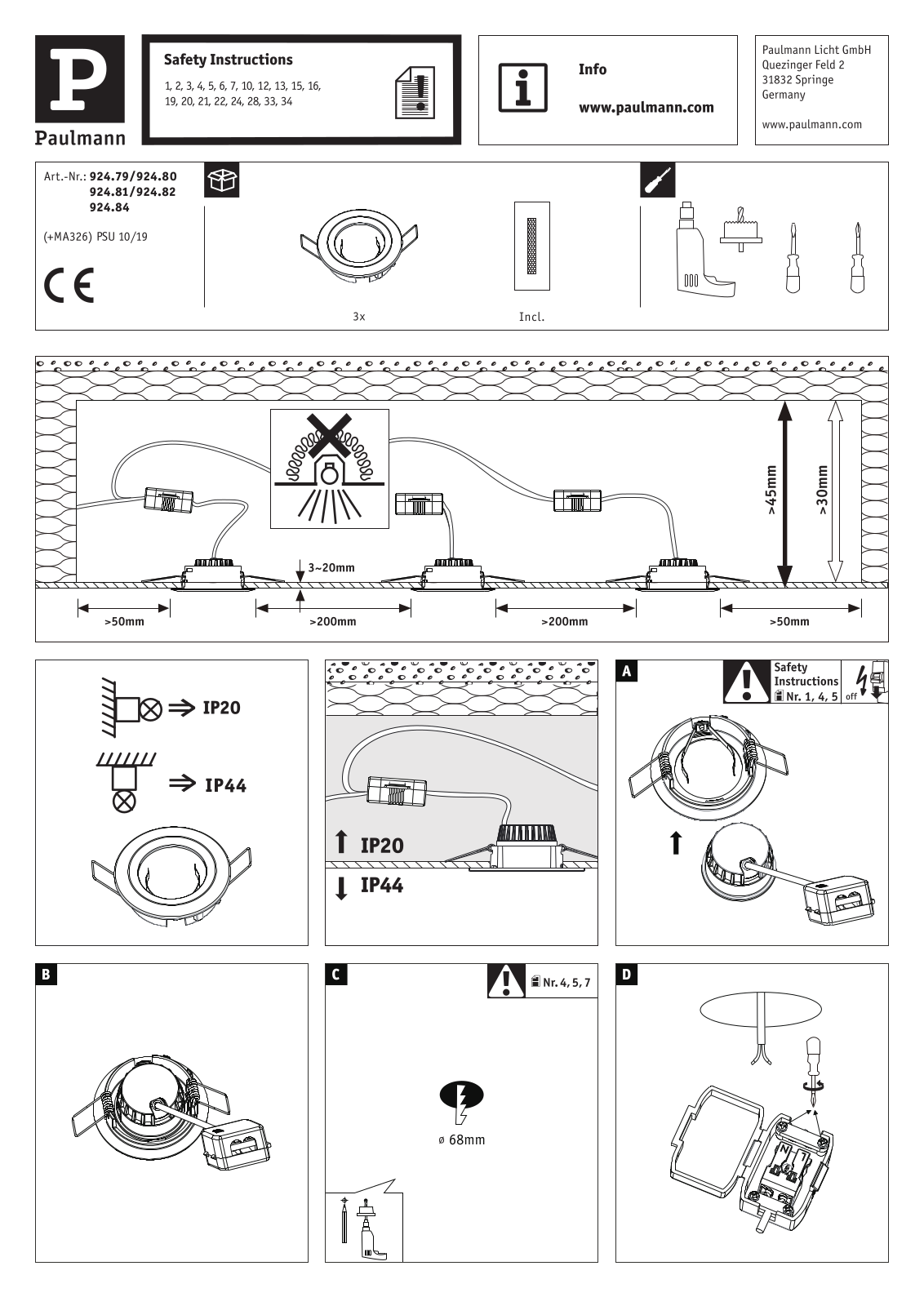 Paulmann 92479 Installation manual - ManualMachine.com