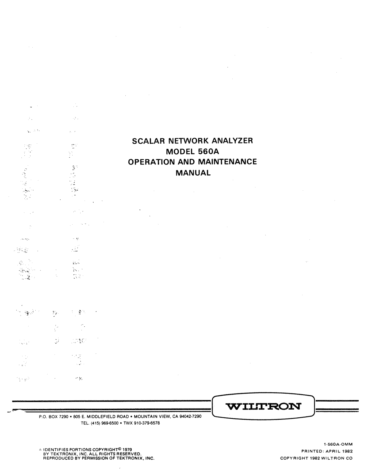 Wiltron 560A Service manual