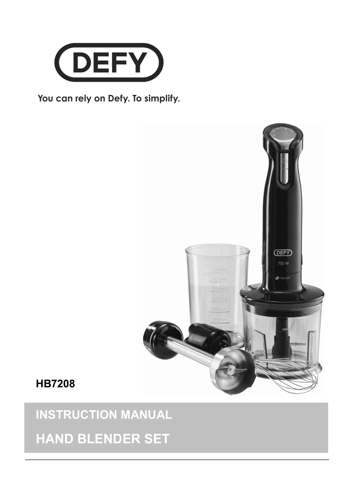 Defy HB7208 User Manual