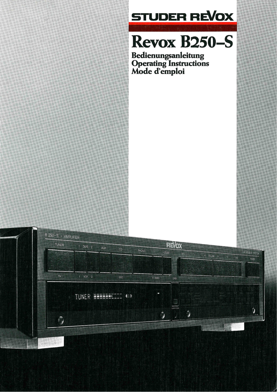 Revox B-250-S Owners manual