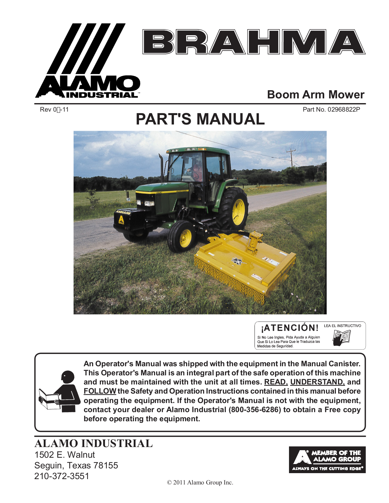 Alamo Lawn Mower User Manual