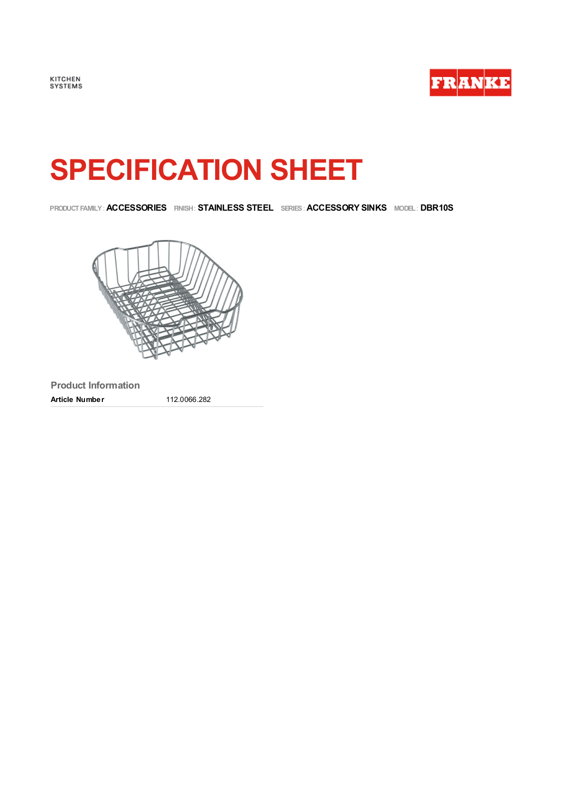 Franke Foodservice DBR10S User Manual