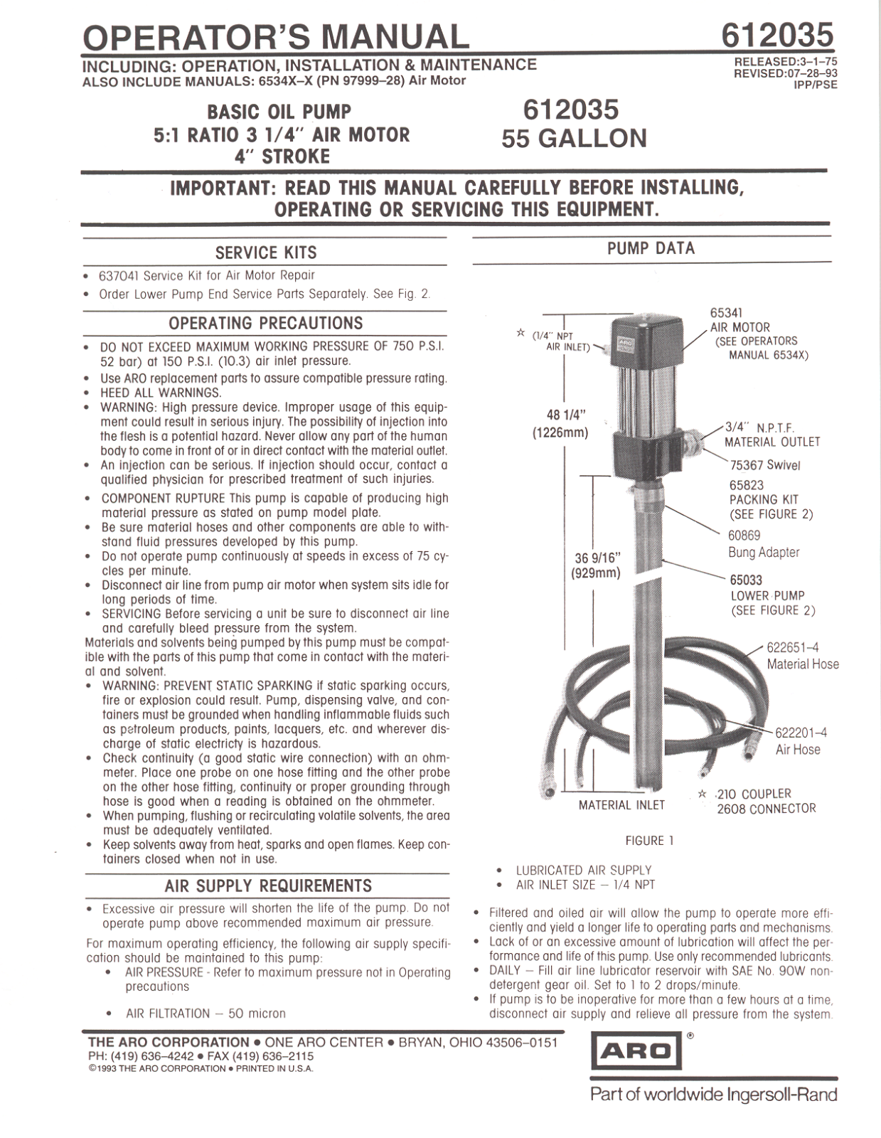 Ingersoll-Rand 612035 User Manual