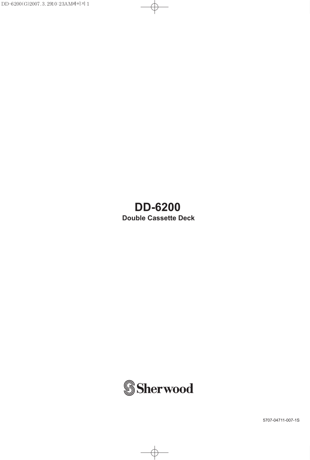 Sherwood DD-6200 User Manual