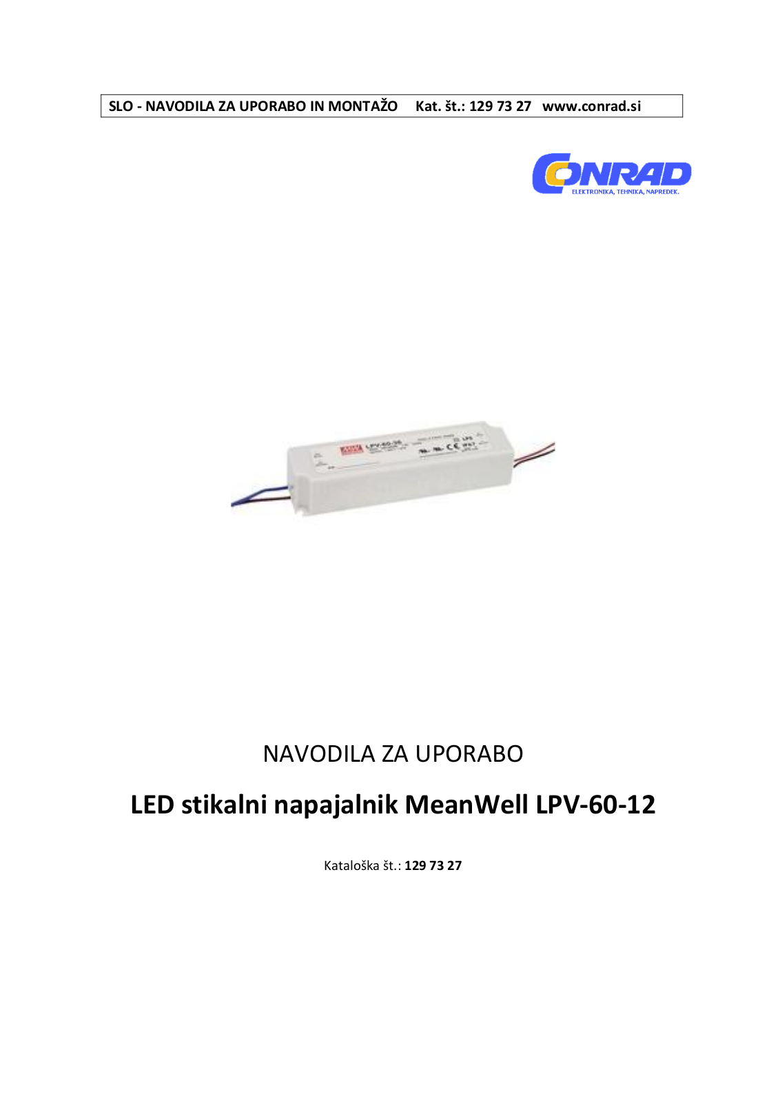 Mean Well LPV-60-12 User guide - ManualMachine.com
