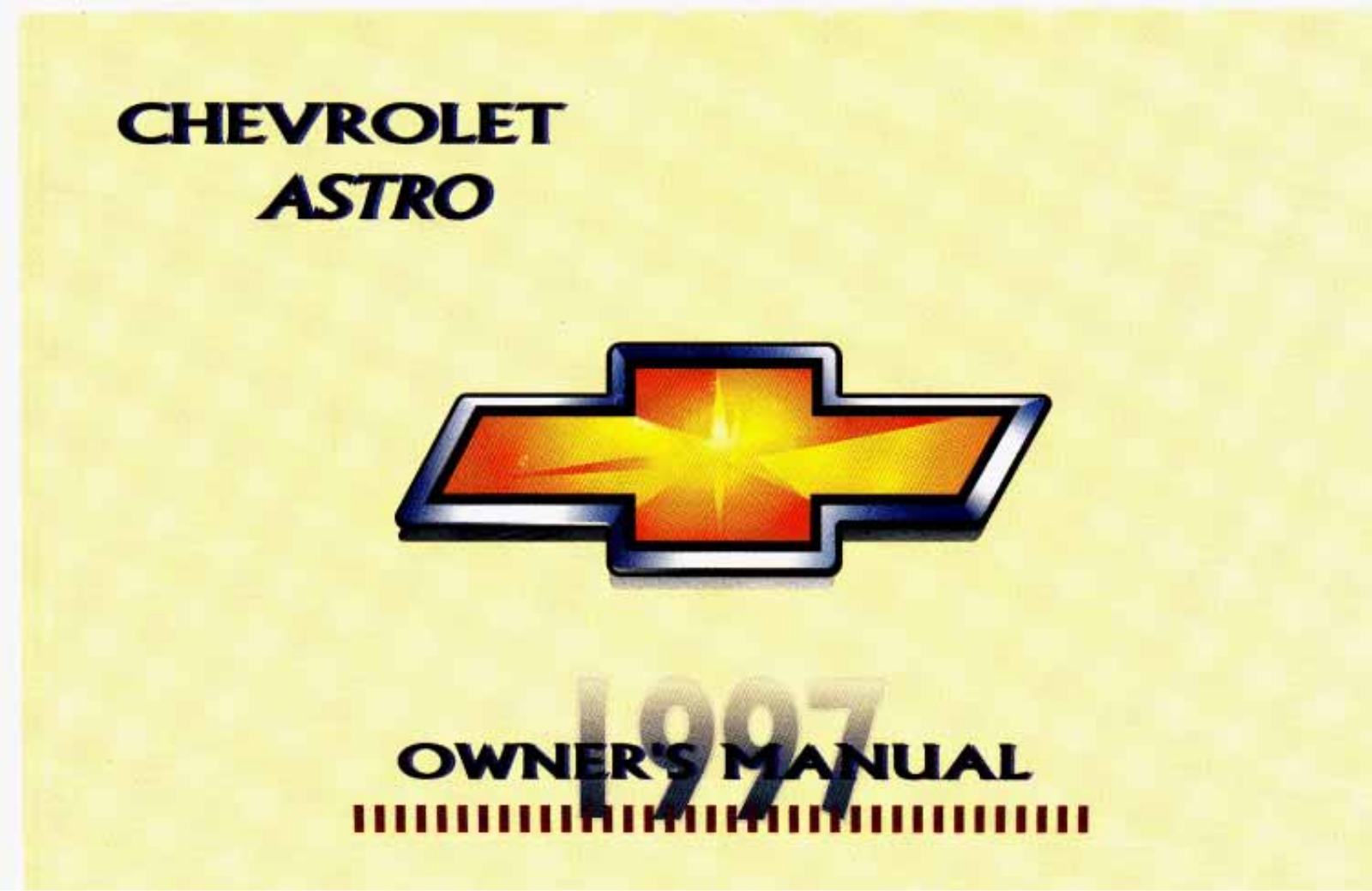 Chevrolet Astro Passenger 1997 Owner's Manual