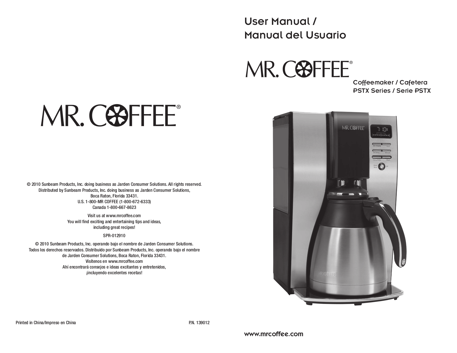 Mr. Coffee BVMC-PSTX91, BVMC-PSTX95GTF User Manual