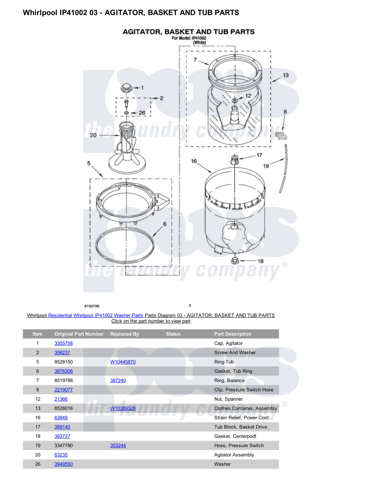 Whirlpool IP41002 Parts Diagram