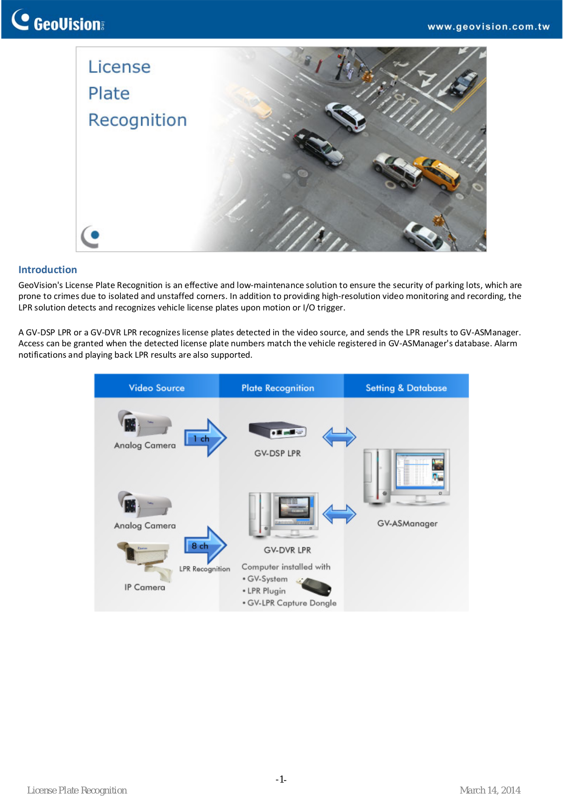 GeoVision License Plate Recognition User Manual