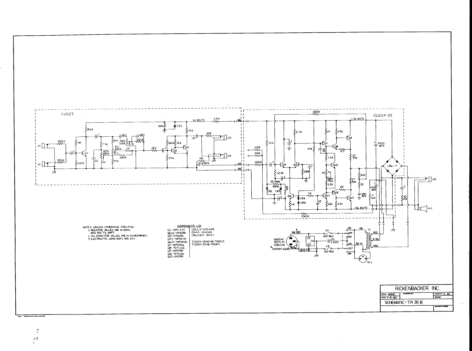 Rickenbacker tr35b schematic - ManualMachine.com
