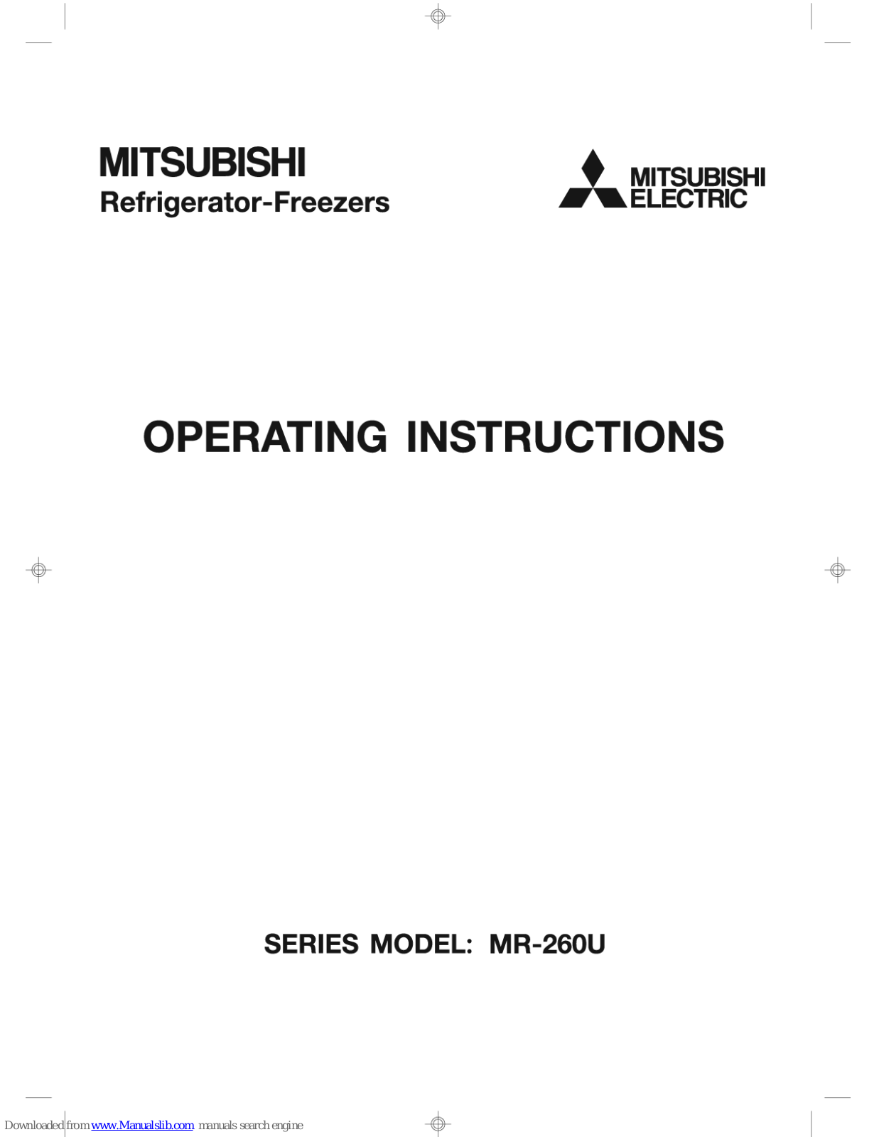 Mitsubishi Electric MR-260U Operating Instructions Manual